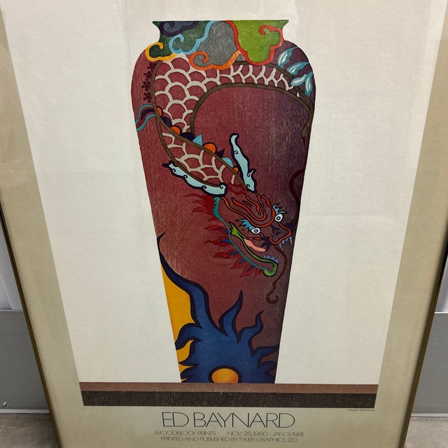 Colorful poster for the Woodblock Prints exhibition November 1980 through January 1981, Barbara Gladstone Gallery....