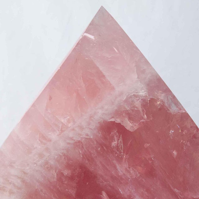 Gemstone Large Rose Quartz Crystal Flame, 23 Pounds, Brazil #G0195 For Sale - Image 7 of 8