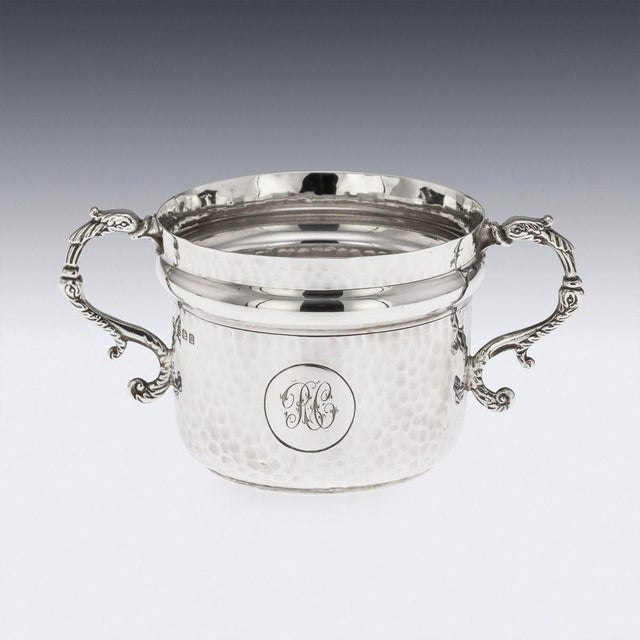 Antique 20th Century English Silver Sugar Bowl & Spoon by S.W. Smith & Co., 1911, Set of 2 For Sale - Image 6 of 18