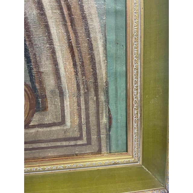 Light Green Pair of Large 19th Century Italian School Paintings For Sale - Image 8 of 12
