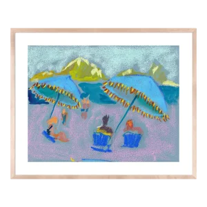 Ipanema II by Happy Menocal in Natural Frame, Small Art Print