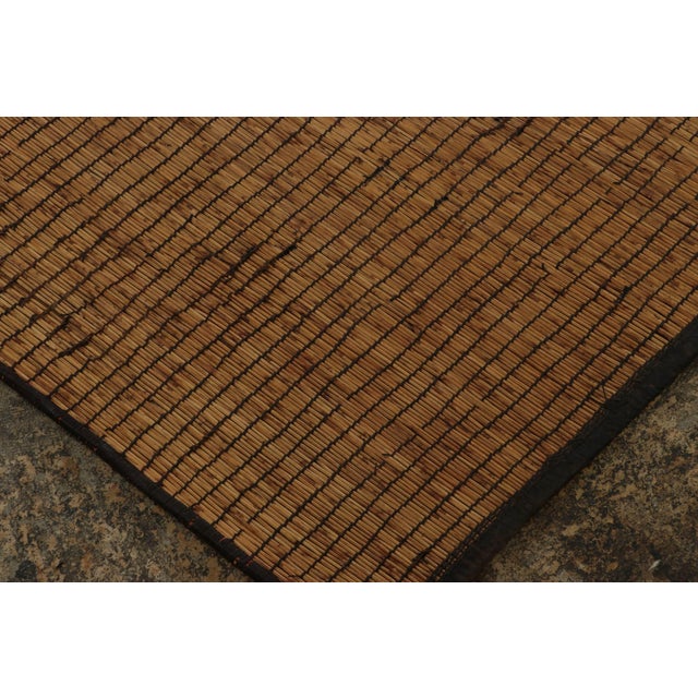 1950s Vintage Tuareg Mat, Beige With Vertical Geometric Stripes - Rug & Kilim For Sale - Image 5 of 7
