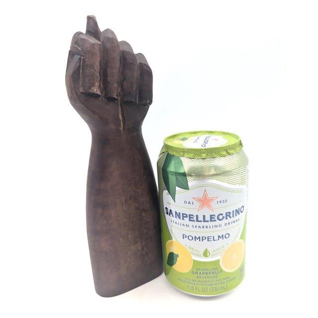 1970s Carved Brazilian Imbuia Wood "Figa: Good Luck" Fist Sculpture For Sale In Miami - Image 6 of 8