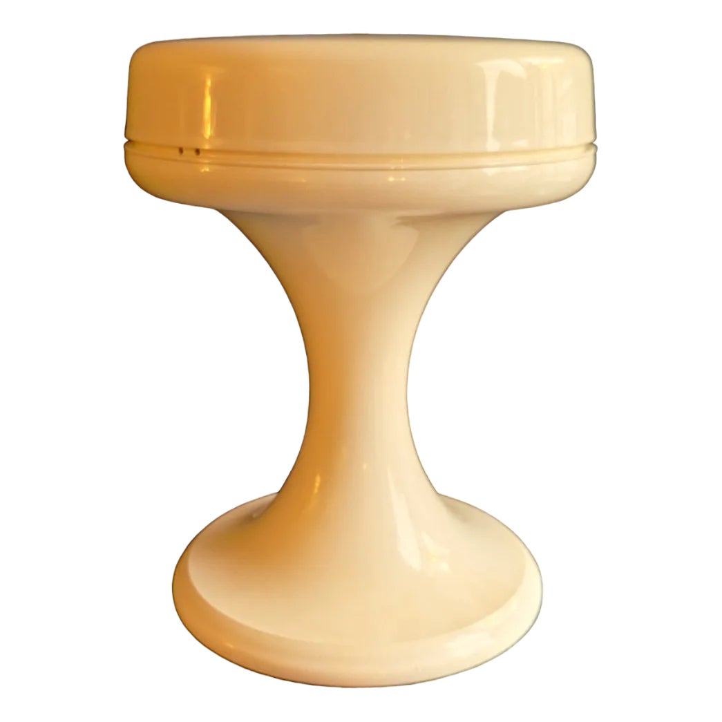 Vintage German Stool in Cream White Plastic from Emsa, 1970s | Chairish