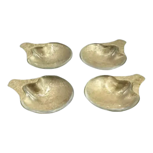 1950s Hollywood Regency 14 Kt. Gold Plated Florentine Footed Metal Salt Cellars - Set of 4