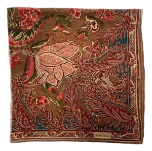 1990s Ralph Lauren Paisley Floral Sheer Chiffon Scarf