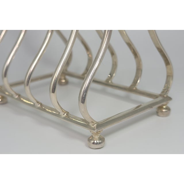 Metal Edwardian English Sheffield Silver Toast Rack, 1900 For Sale - Image 7 of 14