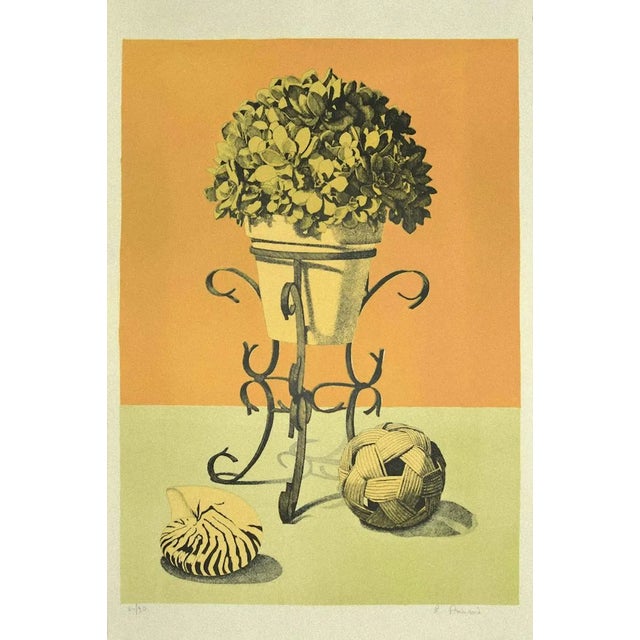 Raffaello Piraino, Still Life, Lithograph, 1970s For Sale