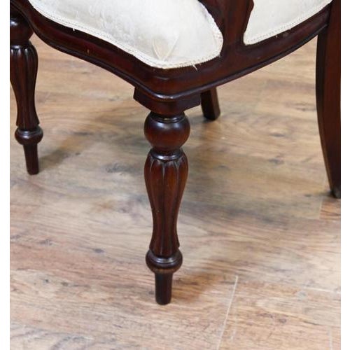 Victorian Mahogany Balloon Back Armchairs, 1880, Set of 2 For Sale - Image 3 of 7