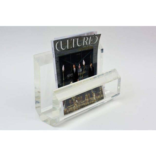 Vintage Karl Springer Lucite Magazine or Book Stand, 1980's For Sale - Image 13 of 13