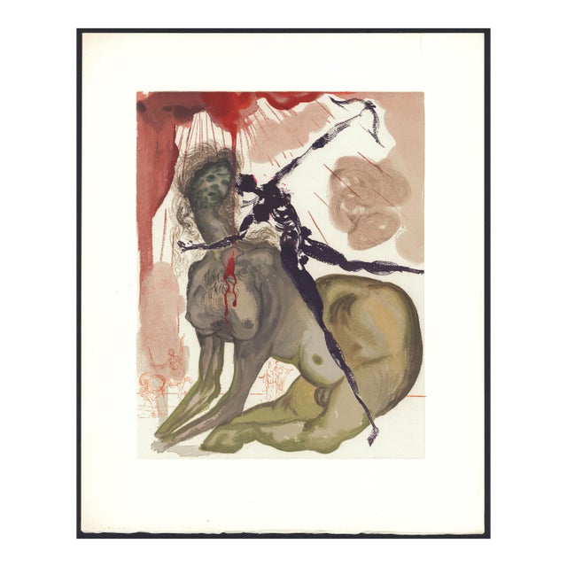 1963 Dalí Divine Comedy Engraving Enfer Canto 12 "Le Minotaure" (The Minotaur) For Sale