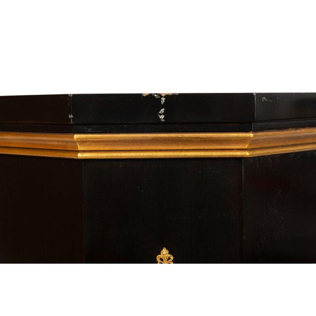 French Hollywood Regency Ebonized Pedestal Column, Style of Maison Jansen For Sale - Image 11 of 14