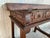 Spanish 1880s Walnut Side Table or Lady Desk, Carved Legs and Iron Stretcher For Sale - Image 11 of 13