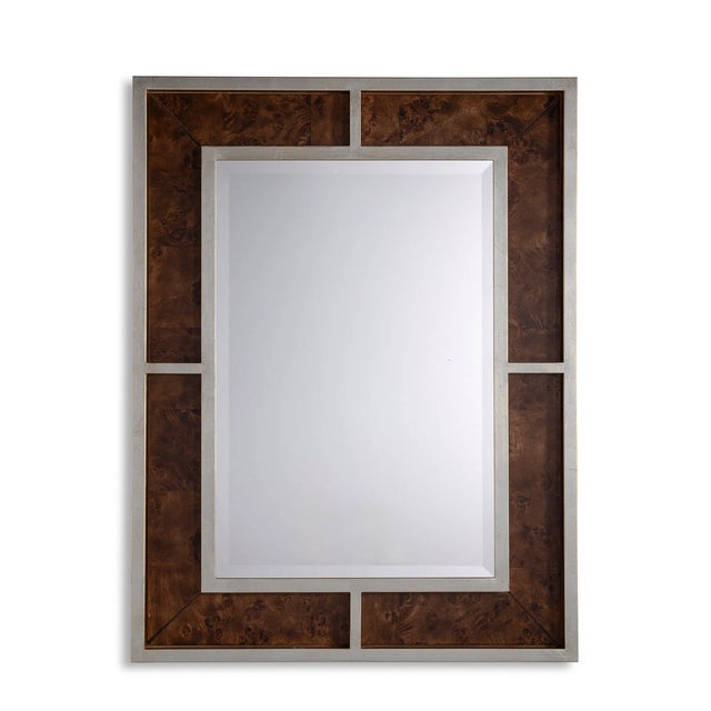 2020s Bedford Silver Whiskey Burl Mirror For Sale - Image 5 of 5