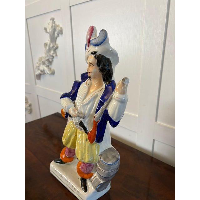 Mid 19th Century Large Antique Victorian Staffordshire Flatback Figure of Will Watch Smuggler, 1860s For Sale - Image 5 of 10