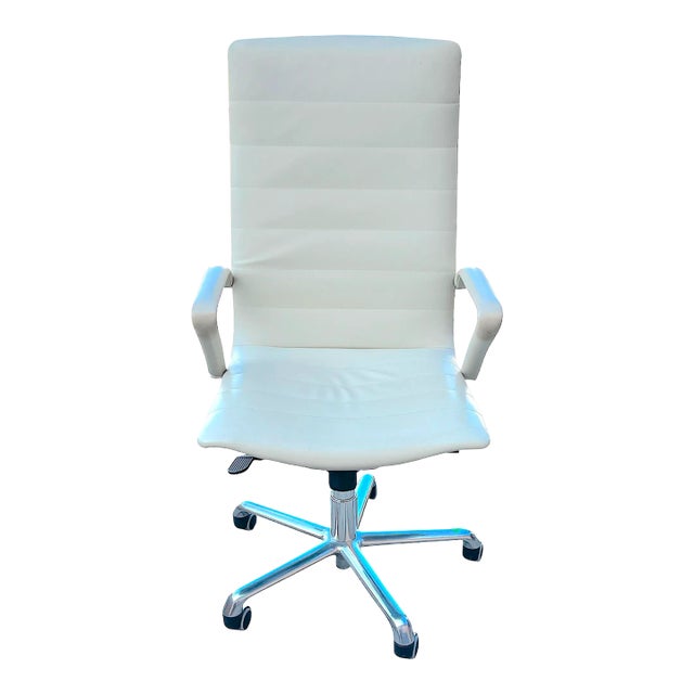 Mid-Century Modern Leather Cofemo Italian Eames Style Office Chair For Sale