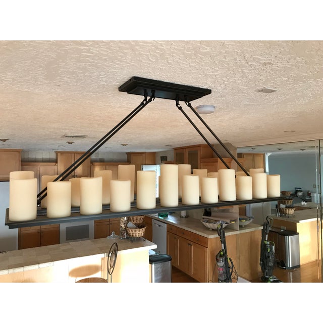 Restoration Hardware Pillar Candle Rectangular Chandelier Chairish