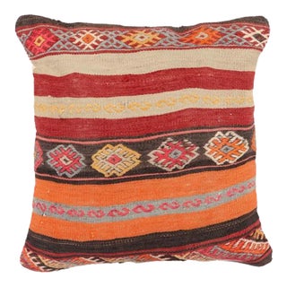 Embroidered Kilim Rug Pillow Cover For Sale