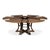 Brown Large Round Dining Table in Light Brown Oak With Iron Base For Sale - Image 8 of 11