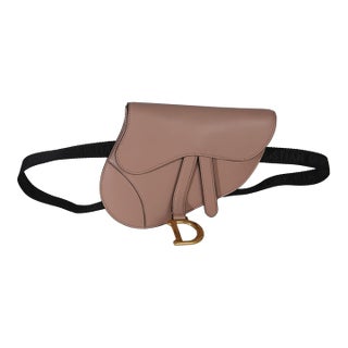 Pink Calfskin Saddle Belt Pouch For Sale