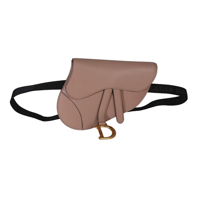 Pink Calfskin Saddle Belt Pouch For Sale