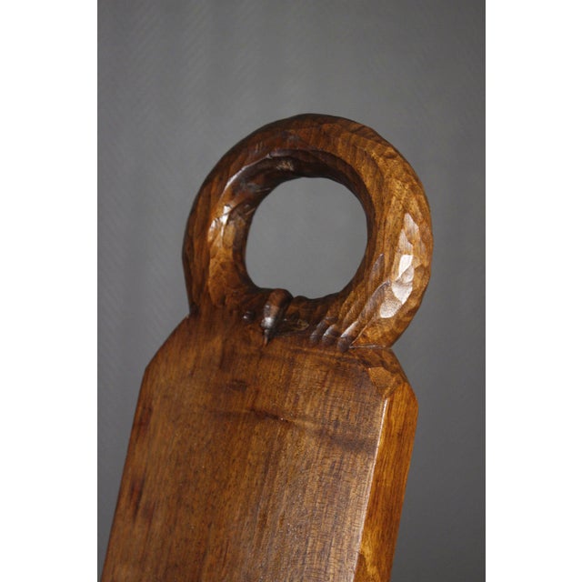 Mid-Century Modern Brutalist Tripod Chairs with Hand Carved Details, 1950s, Set of 2 For Sale - Image 14 of 17