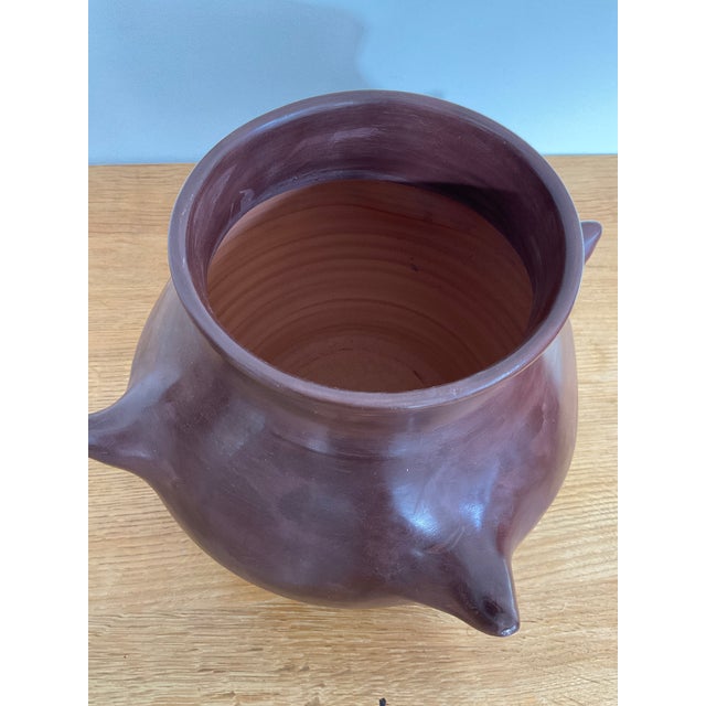 Moroccan Izuran Tadelakt Spiked Burgundy Vase For Sale - Image 9 of 9