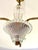 Small Glass and Brass Chandelier, 1950 For Sale - Image 9 of 12