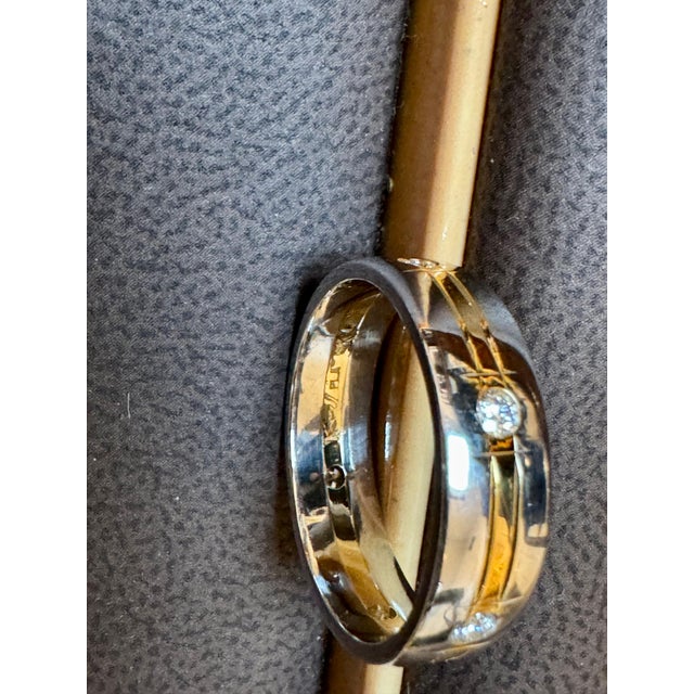 6 Flush Set Diamond Eternity Band in 950 Platinum, Two Tone, Size 10, Unisex For Sale - Image 10 of 18