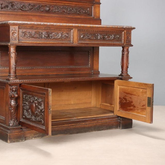 Antique Neo-Renaissance Style Walnut Cupboard, 19th Century For Sale - Image 3 of 12