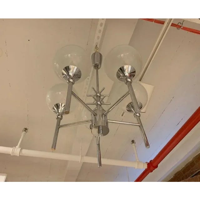 French Opaline 1970s 5-Light Chandelier For Sale In New York - Image 6 of 11