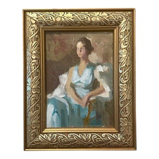 Vintage Petite Framed Impressionist Portrait Painting of a Lady / Woman, Artist Marguerite Stuber Pearson For Sale