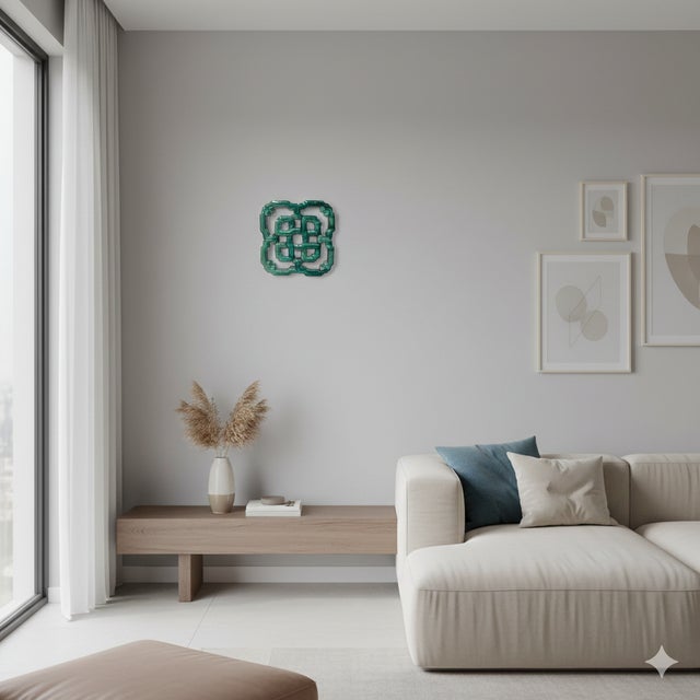 Green Chinese Eternal Knot Green Mix Glaze Wall Floor Clay Tile For Sale - Image 8 of 10