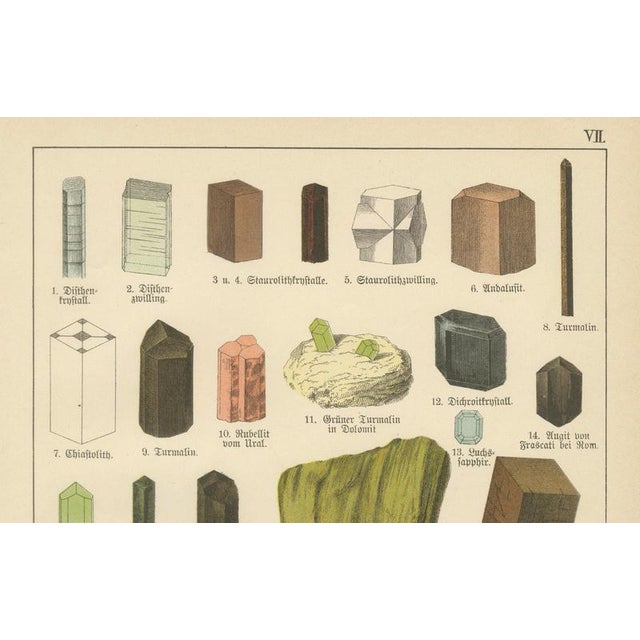 Dr. Gustav Adolph Kenngott, Mineralogy Quartz, Agate & Tourmaline, 1888, Chromolithographs, Set of 3 For Sale - Image 11 of 13