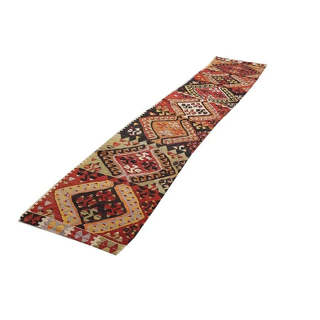 Traditional Vintage Turkish Kilim Runner For Sale - Image 3 of 7