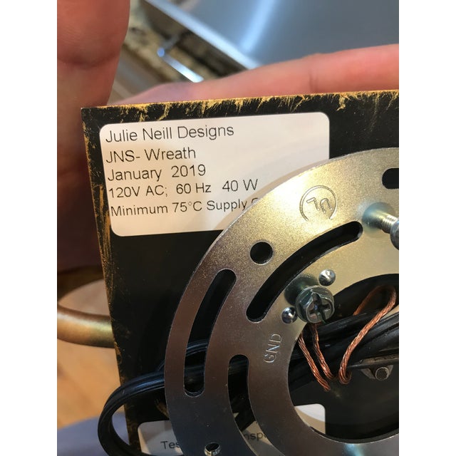 Julie Neill Gilt Metal Wreath Sconce For Sale - Image 10 of 11