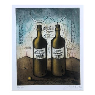 French 1970s Modern Still Life Etching For Sale