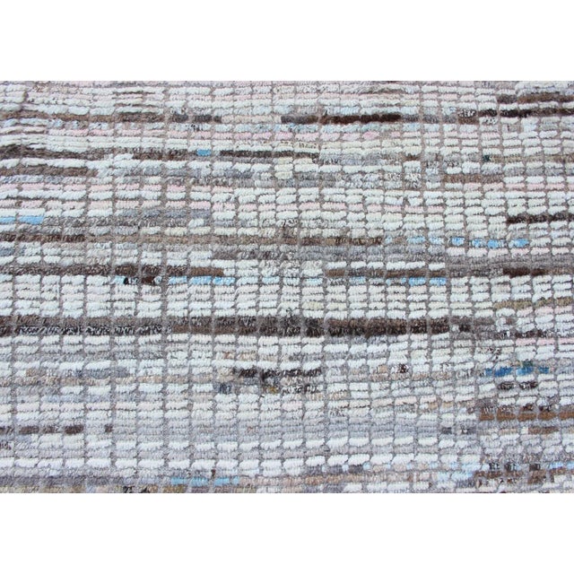 Moroccan Tribal Rug in Ivory and Soft Blue by Keivan Woven Arts 8'8 X 11'7 For Sale - Image 9 of 15