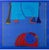 Striking Vintage Abstract / Pop-Inspired Original Artwork – Blue & Red Composition For Sale - Image 4 of 5