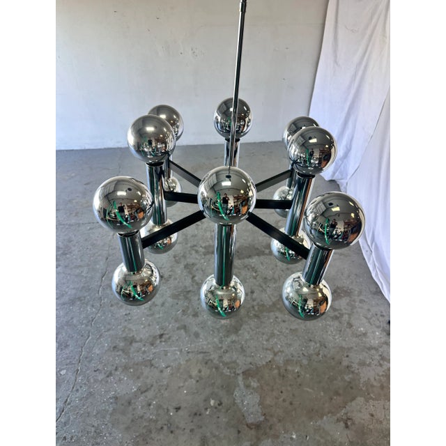 Mid-Century Modern Chrome Space Age Chandelier With 16 Lights, 1970s For Sale - Image 10 of 10