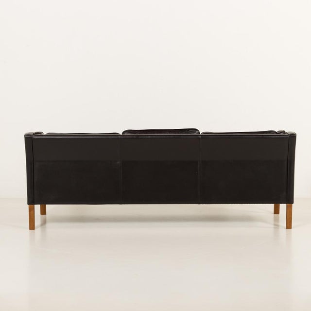 Animal Skin Black Leather 3-Seater Sofa from Mogens Hansen, 1970s For Sale - Image 7 of 16
