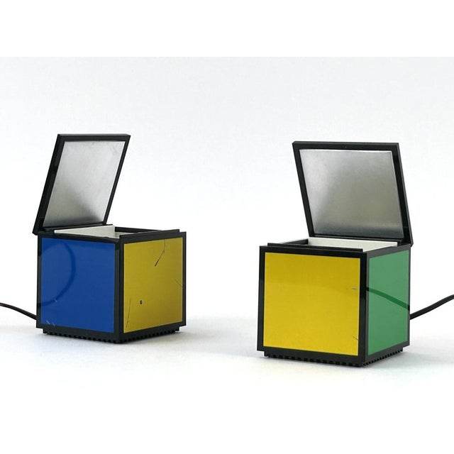 Early Pentacolore Cuboluce Table Lamps by Franco Bettonica & Mario Melocchi for Cini & Nils, 1972, Set of 2 For Sale - Image 11 of 18