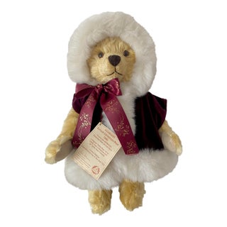 Vintage 1996 Mohair Hermann-Coburg Annual Christmas Bear - Limited Edition German Mohair Teddy Bear With Growler, Tags Included Excellent Condition For Sale