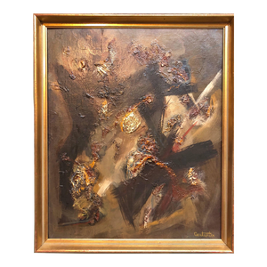 Rene Couturier, French Gestural Abstract Expressionist Textured Oil Painting, c.1970