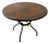 Late 20th Century Round Wood & Wrought Iron Dining Table For Sale