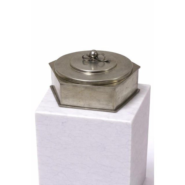 1930s Scandinavian Modern Pewter Lidded Box from Svenskt Tenn, Sweden, 1936 For Sale - Image 5 of 9