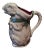 French Majolica Rabbit Pitcher Made for the Int'l Exhibition in Paris ca 1900 For Sale