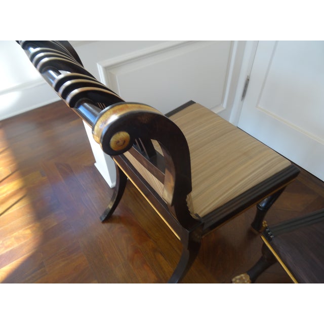 Traditional Rose Tarlow Ebonized and Parcel Gilt Brighton Chairs - Set of 2 For Sale - Image 3 of 7