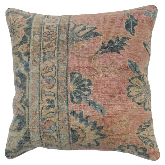 Square size Pillow made from a Persian Lilihan rug. zipper closure and poly-fill insert provided. Measures: 19'' x 19''.