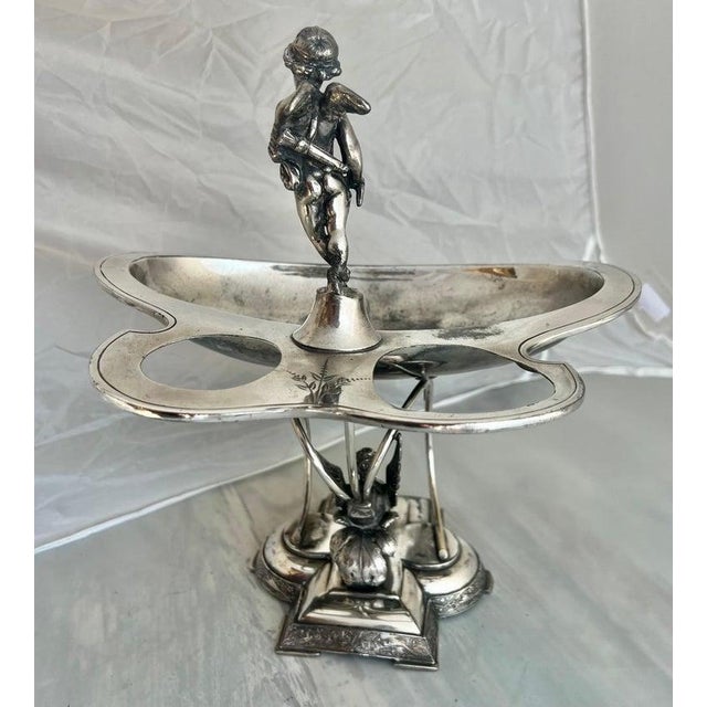 Early 20th Century Ornate Wilcox Silver Plate Serving Dish, Late Victorian, Angels, Usa For Sale - Image 11 of 15